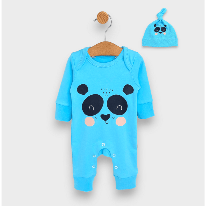 Rainy Salopetă pentru bebeluși cu căciulă Panda, mânecă lungă, 56-74 cm.