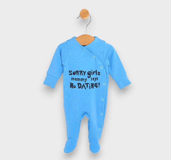 Salopetă pentru bebeluși Rainy „Sorry girls” 48–74 cm, albastră