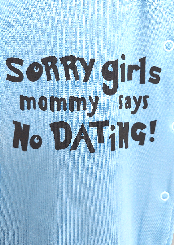 Salopetă pentru bebeluși Rainy „Sorry girls” 48–74 cm, albastră