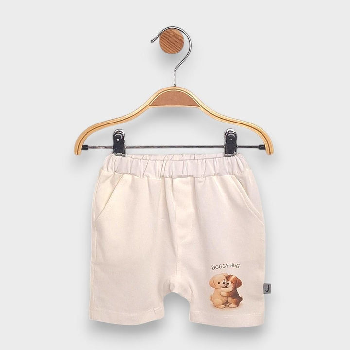 Rainy Pantaloni scurți pentru bebeluși Doggy Hug 62-92 cm. ecru