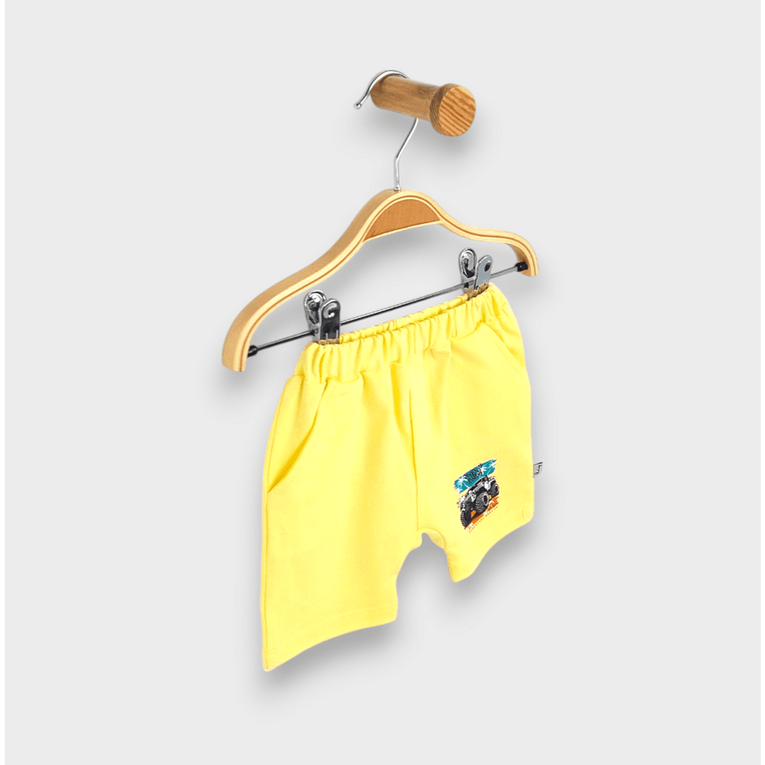 Pantaloni scurți pentru bebeluși Rainy Jeep 62-92 cm, culoare lămâie