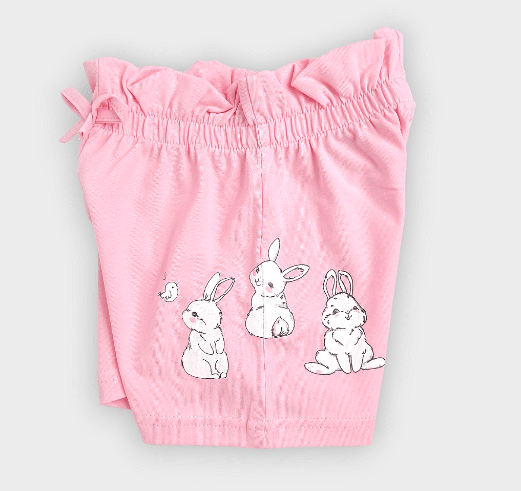 Rainy Pantaloni scurți pentru bebeluși „Iepurași” 62-86 cm, roz