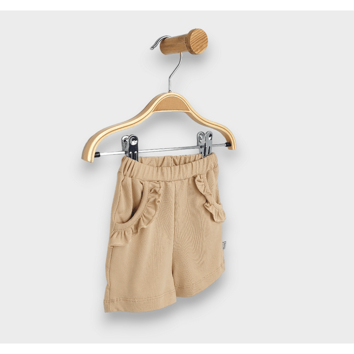 Rainy Pantaloni scurți pentru bebeluși cu volănașe 62-92 cm. bej
