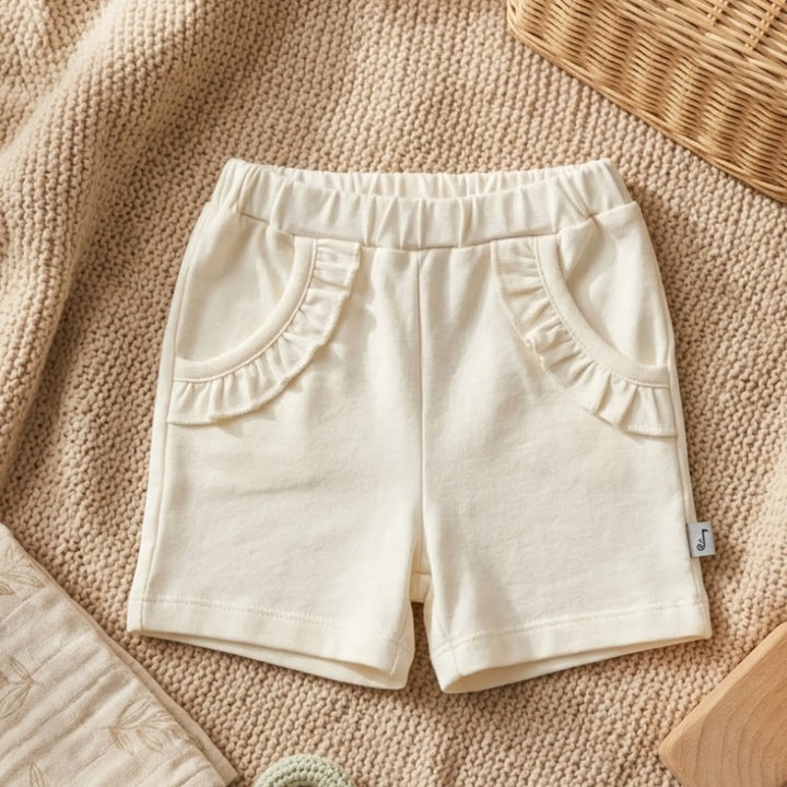 Rainy Pantaloni scurți bebeluși cu volănașe 62-92 cm. ecru