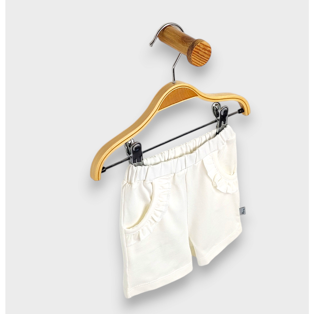 Rainy Pantaloni scurți bebeluși cu volănașe 62-92 cm. ecru