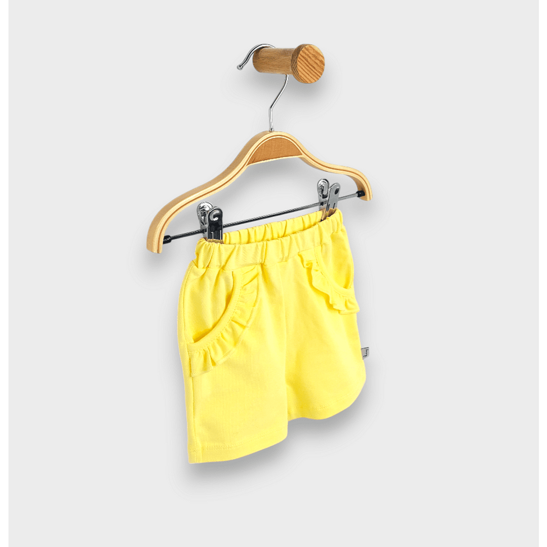 Rainy Pantaloni scurți bebeluși cu volănașe 62-92 cm. galbeni