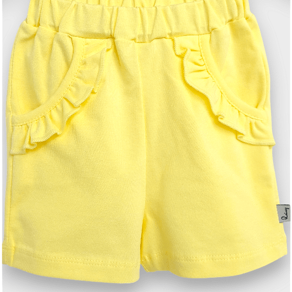 Rainy Pantaloni scurți bebeluși cu volănașe 62-92 cm. galbeni