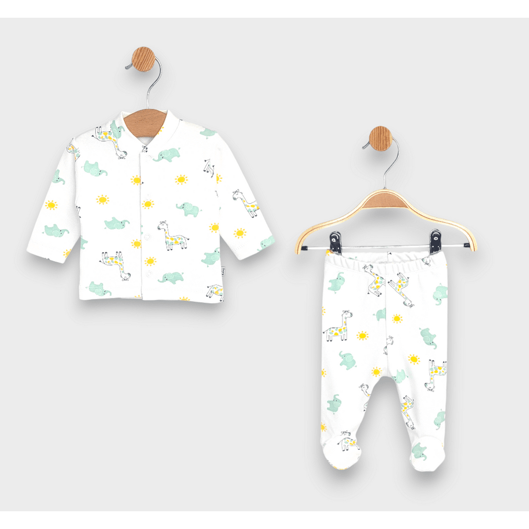 Rainy Set bebeluși 2 piese 48-68 cm. Girafă și elefant