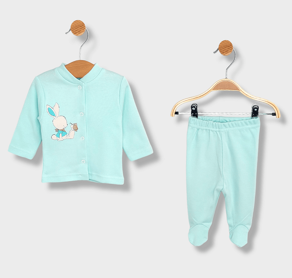 Set pentru bebeluși Rainy din 2 piese, 56-68 cm, Rabbit and butterfly