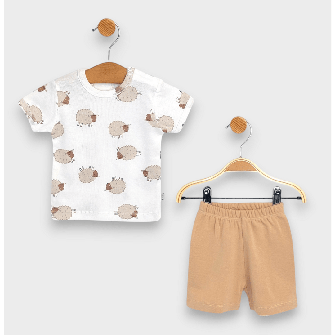 Set pentru bebeluși Rainy, 2 piese, Beige sheep, 62-92 cm, mocca