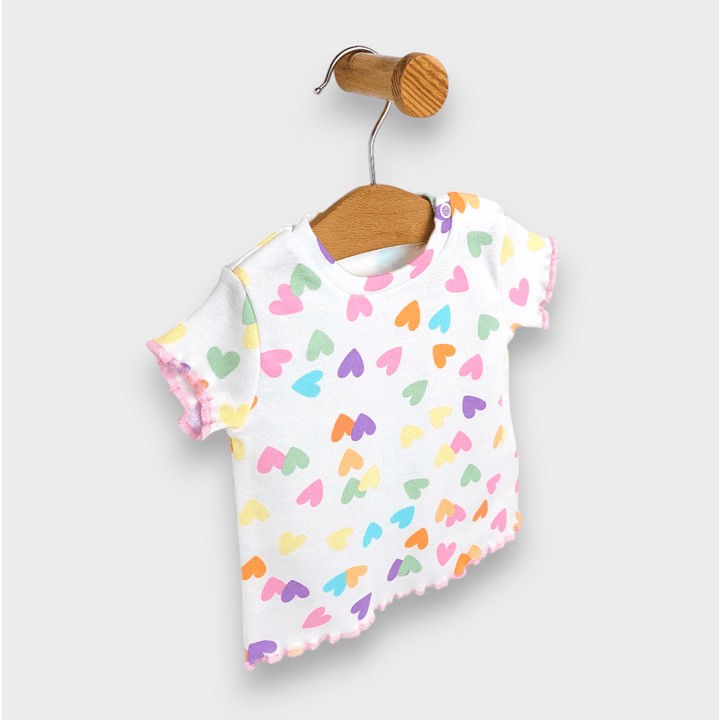 Rainy Set bebeluși 2 piese Inimi colorate 62-92cm. pudră