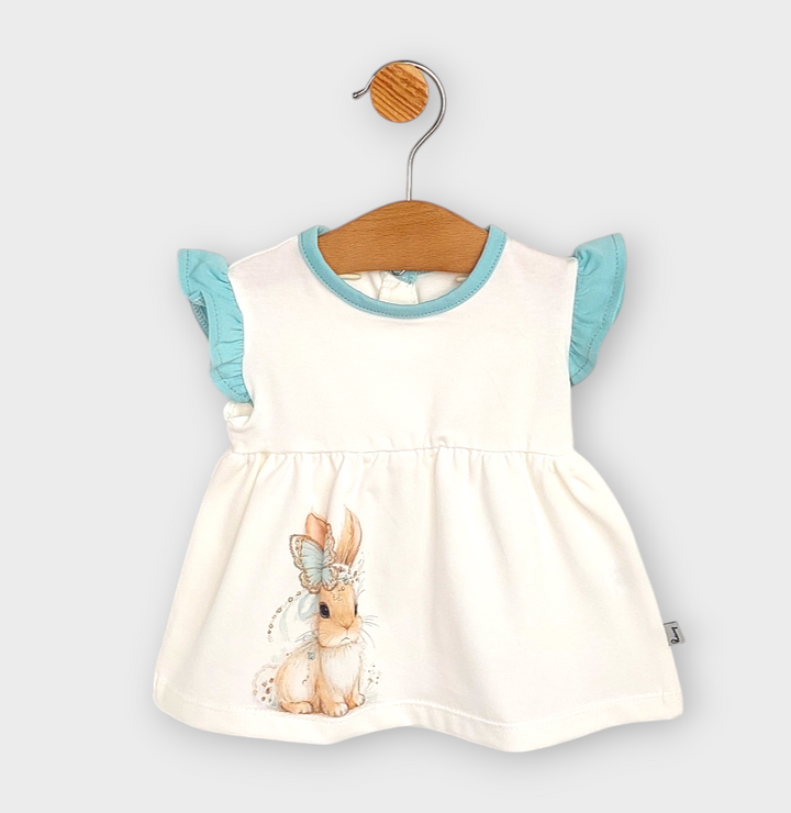 Rainy Set bebeluș 2 piese Fashion Bunny 62-92 cm. ecru/aqua