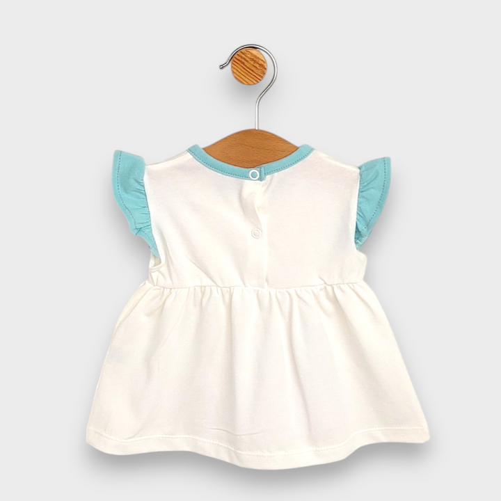 Rainy Set bebeluș 2 piese Fashion Bunny 62-92 cm. ecru/aqua