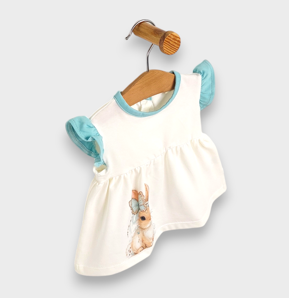 Rainy Set bebeluș 2 piese Fashion Bunny 62-92 cm. ecru/aqua