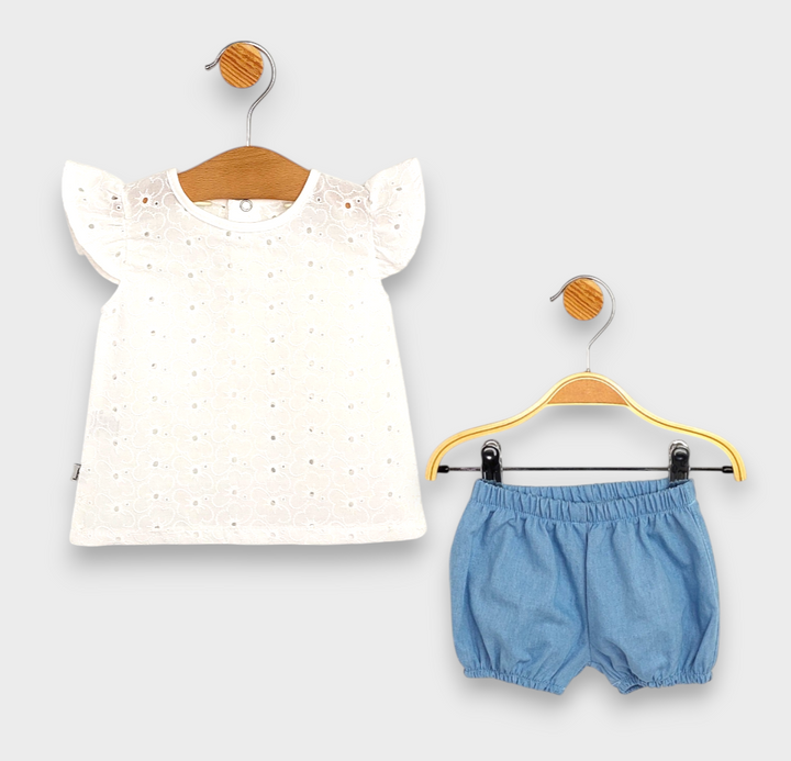 Rainy Set bebeluș 2 piese Delicatețe de vară 62-92 cm. textil/denim-Copy