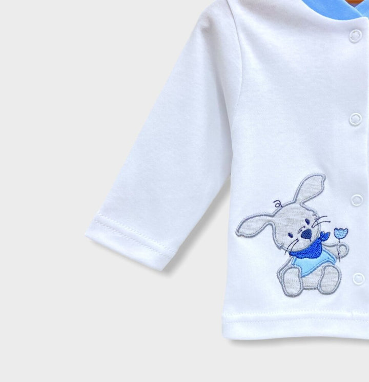 Rainy Set bebe 2 piese Iepuraș cu floare pentru băieți 56 - 68 cm.