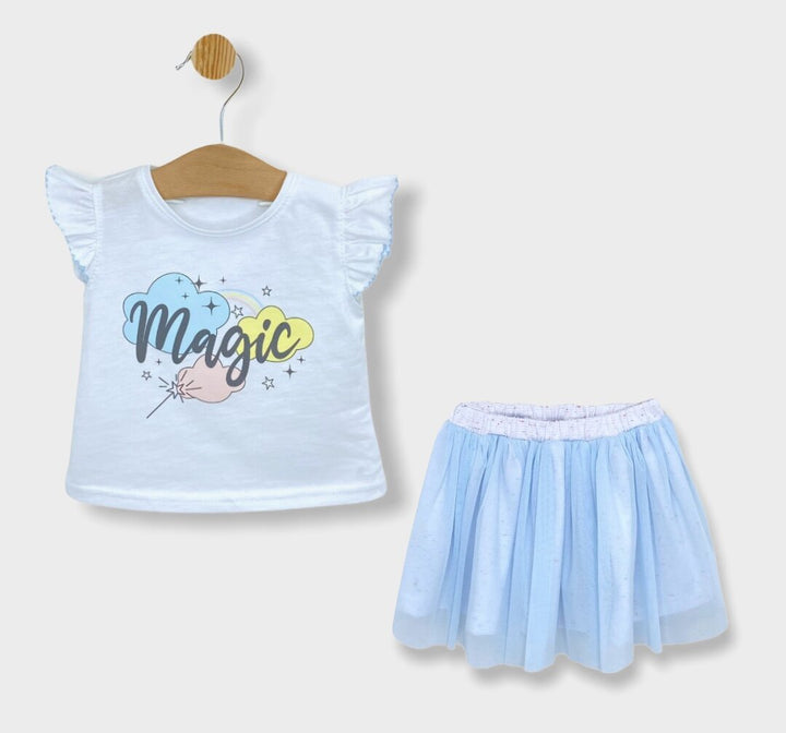 Set pentru bebeluși Rainy Magic, 2 piese, 62-86 cm, pentru fetiță, albastru
