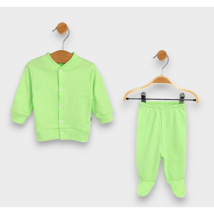 Rainy Set bebeluș 2 piese vestă cu pantaloni cu botosei 48-62 cm. kiwi