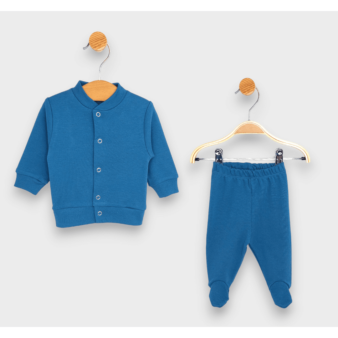 Rainy Set bebeluș 2 piese vestă cu pantaloni cu botosei 48-68 cm. albastru ocean