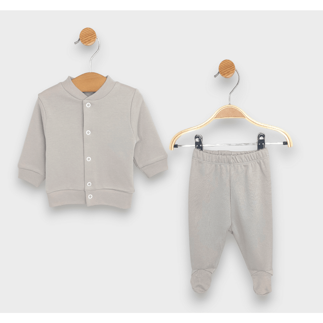 Set pentru bebeluși Rainy, 2 piese: cardigan și pantalonași cu botoșei cu botoșei, 48-68 cm, culoare „cacao cald”