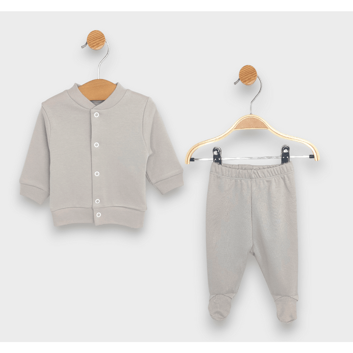 Set pentru bebeluși Rainy, 2 piese: cardigan și pantalonași cu botoșei cu botoșei, 48-68 cm, culoare „cacao cald”