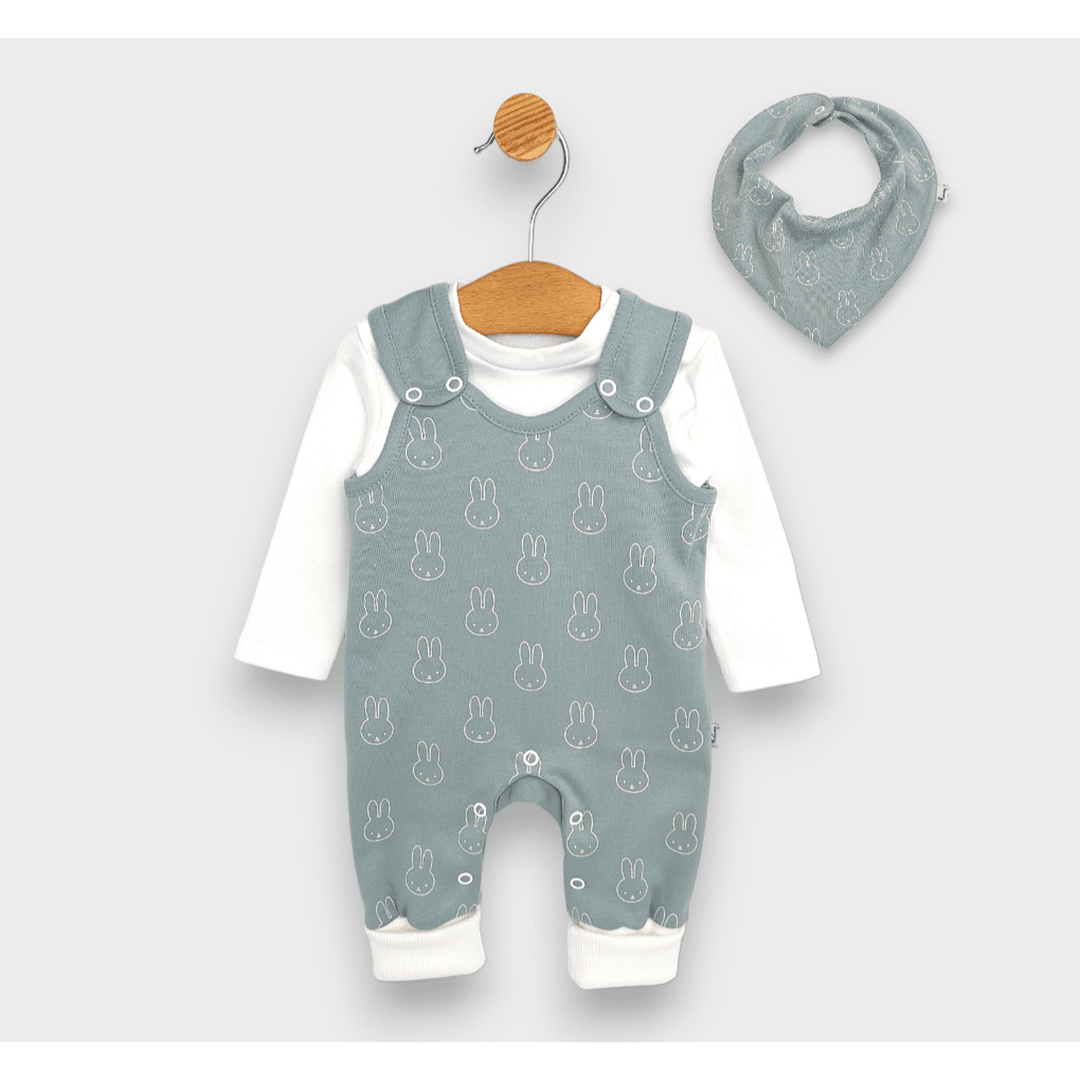 Rainy Set bebeluși 3 piese Bunnies 56 - 74 cm. verde lapte