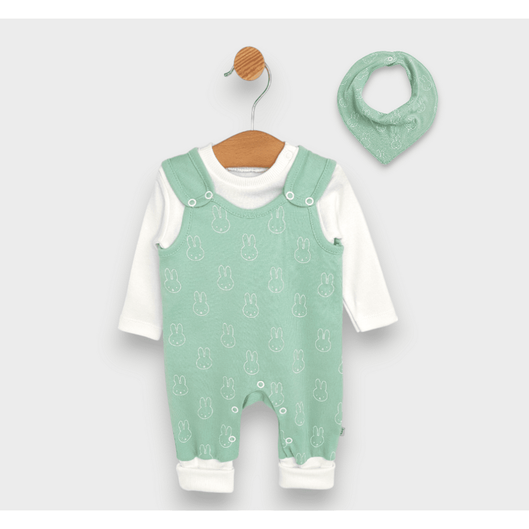Rainy Set bebeluș 3 piese Bunnies 56 - 74 cm. verde pastel
