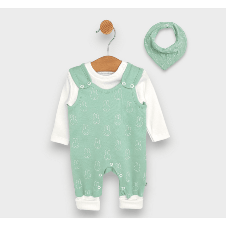 Rainy Set bebeluș 3 piese Bunnies 56 - 74 cm. verde pastel