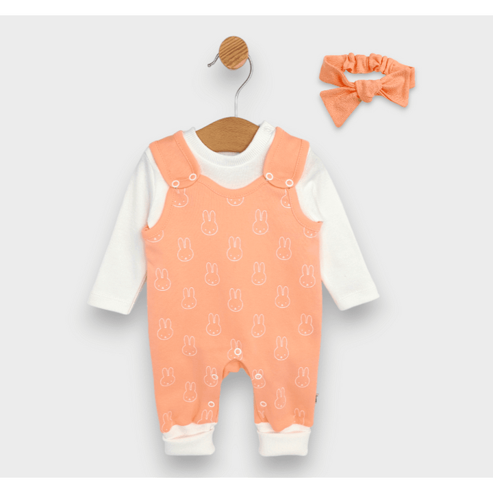 Set bebeluși Rainy din 3 piese Bunnies 56 - 74 cm. piersică
