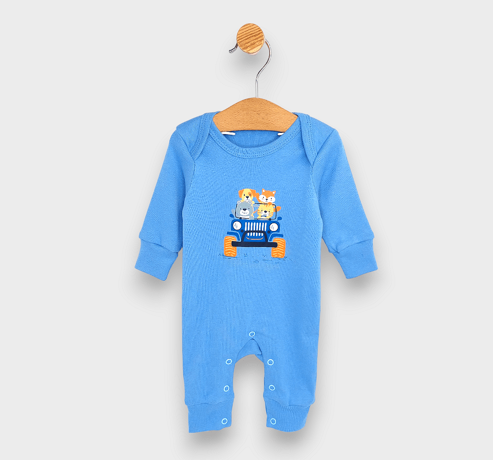 Set pentru bebeluși Rainy, 3 piese, cu mașinuță și animalele, 48-62 cm.