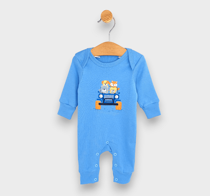 Set pentru bebeluși Rainy, 3 piese, cu mașinuță și animalele, 48-62 cm.