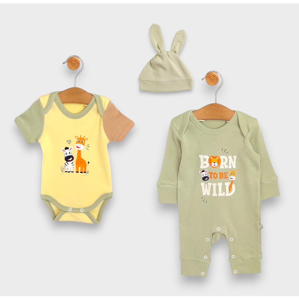 Rainy Set bebeluș 3 piese Born to be wild 48-62 cm.