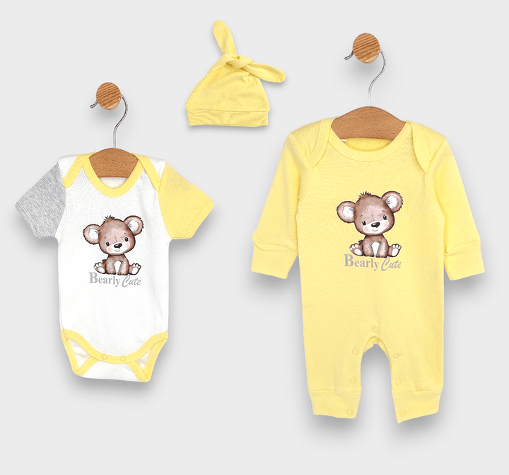 Set pentru bebeluși Rainy, 3 piese, Bearly Cute, 48-62 cm.