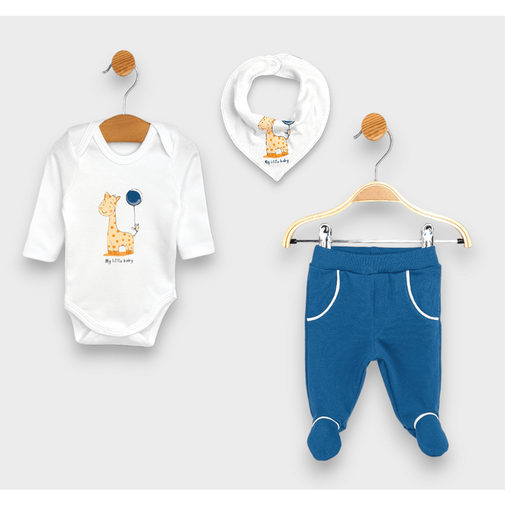 Rainy Set pentru bebeluși din 3 piese My little baby 56 - 74 cm albastru ocean