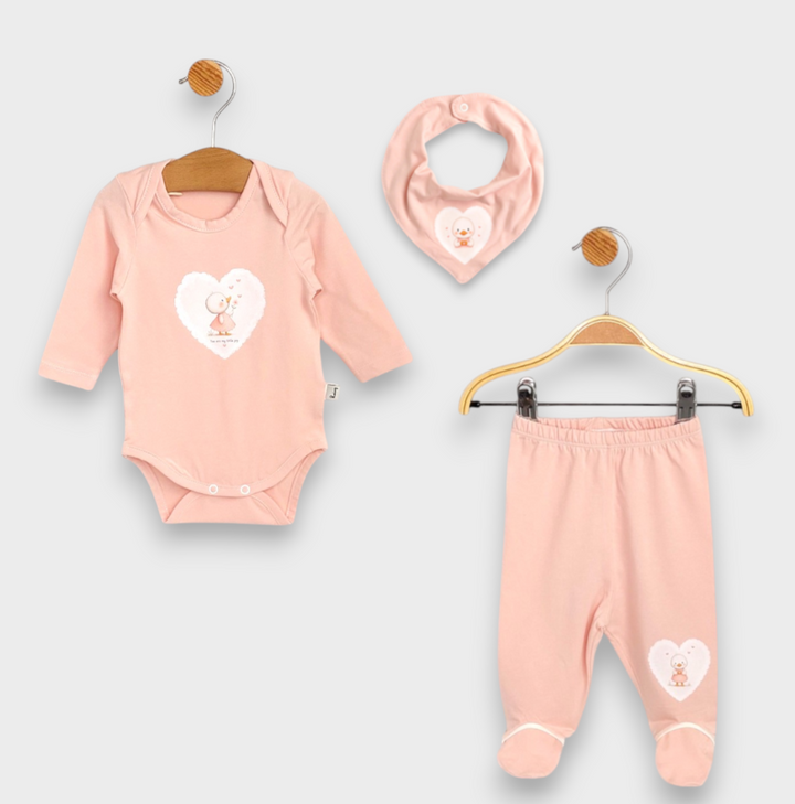 Rainy Set bebeluș 3 piese My little joy 56 - 68 cm. bombon