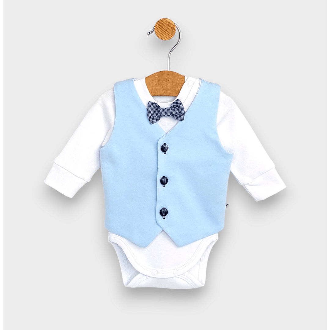 Rainy Set bebeluș 3 piese Papion 56 - 62 cm. albastru