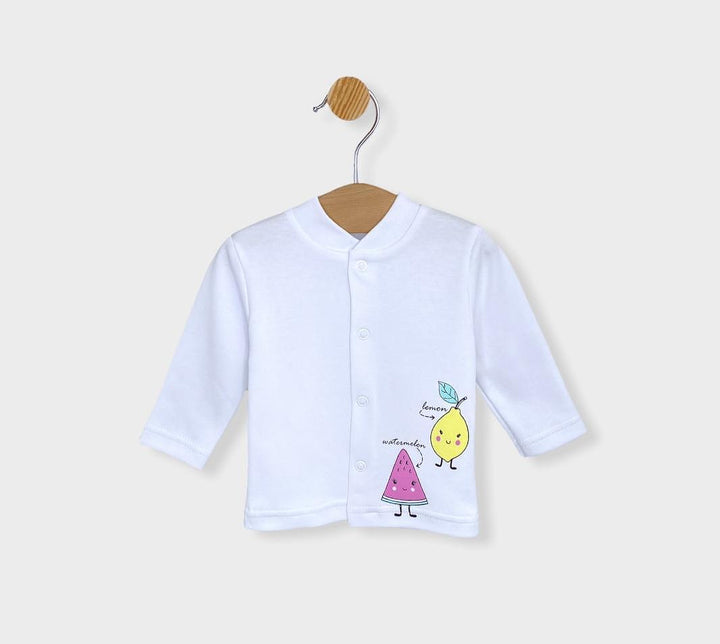 Set pentru bebeluși Rainy, 4 piese, „Ploțele”, 56 cm, alb/galben