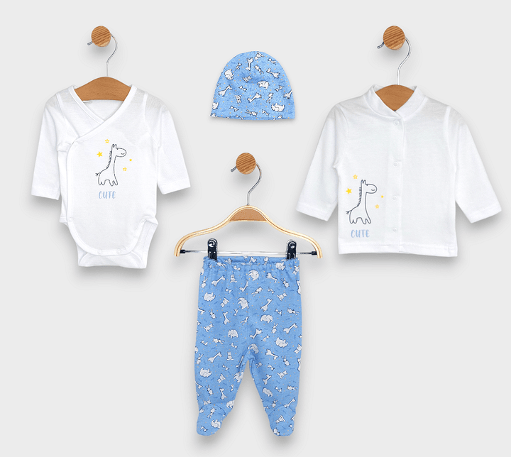 Rainy Set bebeluș 4 piese Girafă Cute 56-62 cm.