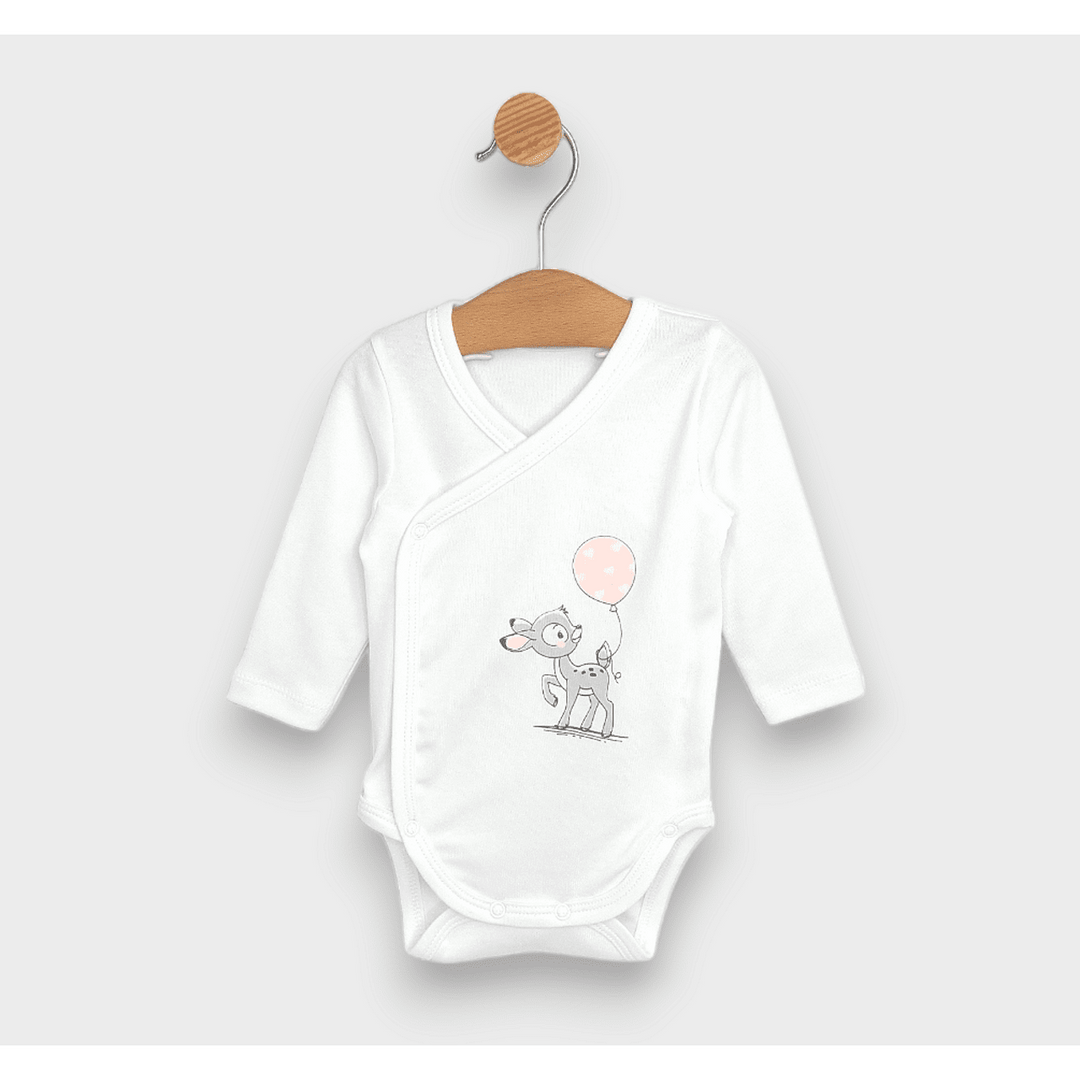 Rainy Set bebe 4 piese Căprioară cu balon 56 - 68 cm. roz