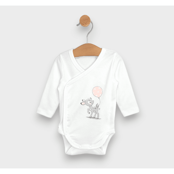 Rainy Set bebe 4 piese Căprioară cu balon 56 - 68 cm. roz