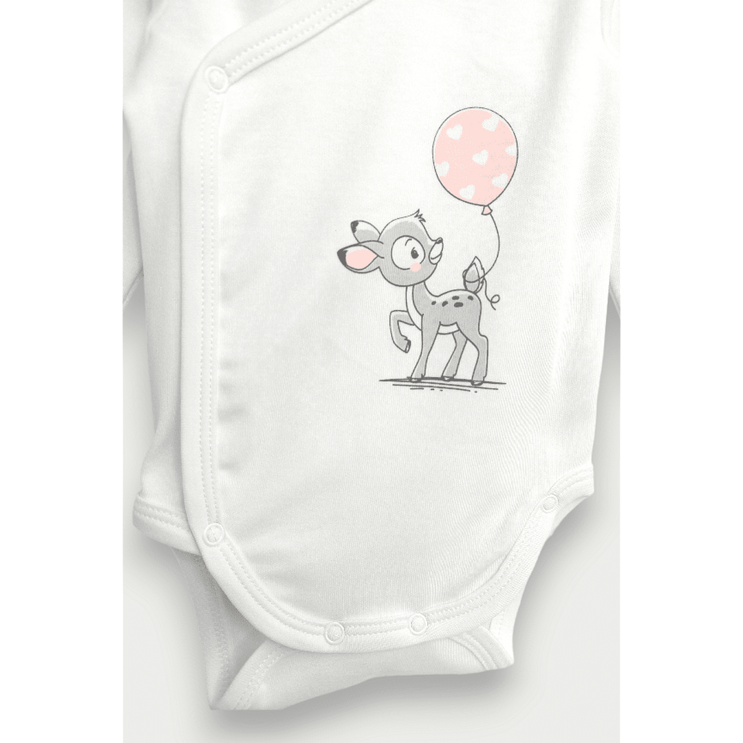 Rainy Set bebe 4 piese Căprioară cu balon 56 - 68 cm. roz
