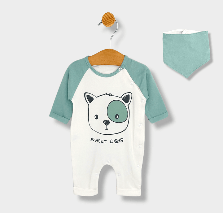 Rainy Set pentru bebeluși din 2 piese 56-74 cm Sweet Dog verde