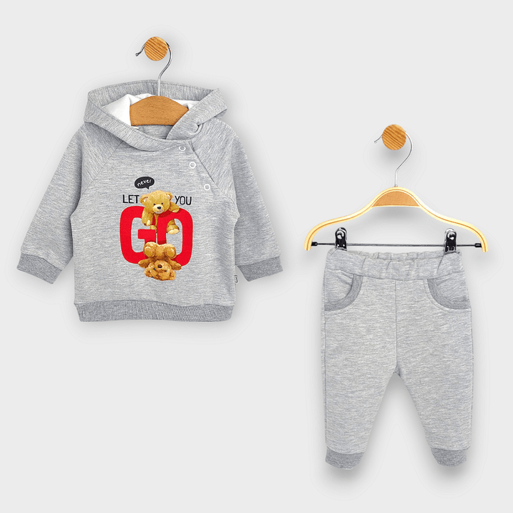 Rainy Set bebeluș din 2 piese Două ursulețe 62-92 cm. gri