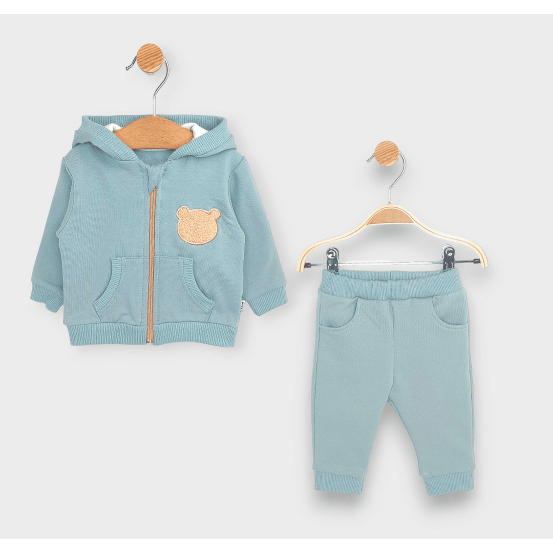 Rainy Set bebe din 2 piese Ursuleț pufos 62-92 cm verde