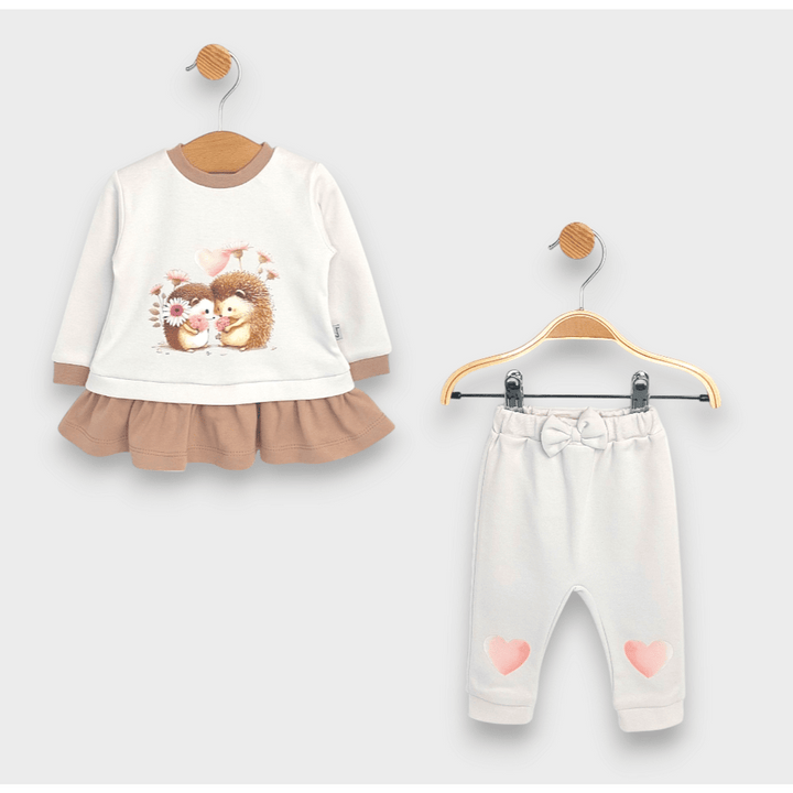Rainy Set bebeluși din 2 piese Arici 62-92 cm. ecru fin/migdală