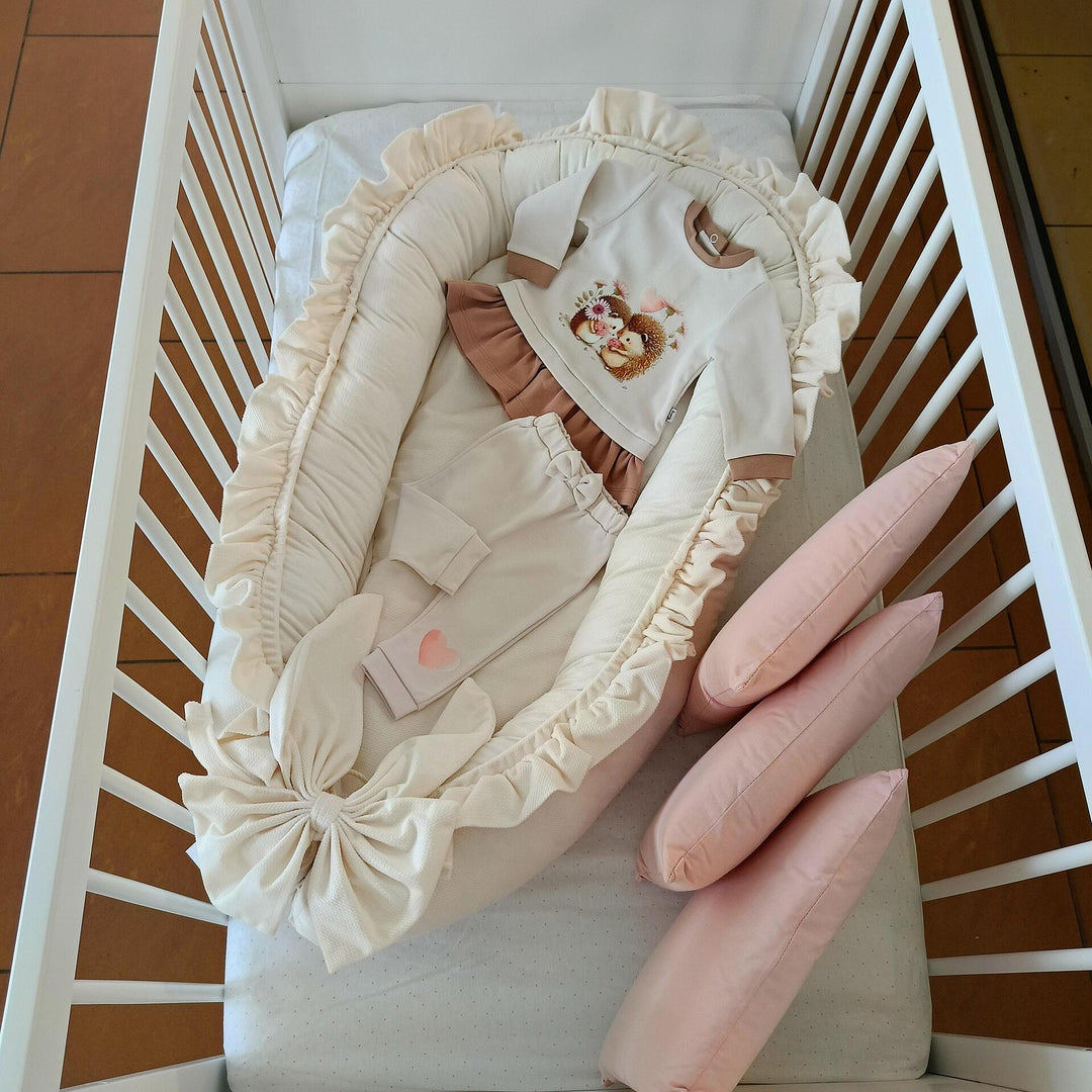 Rainy Set bebeluși din 2 piese Arici 62-92 cm. ecru fin/migdală
