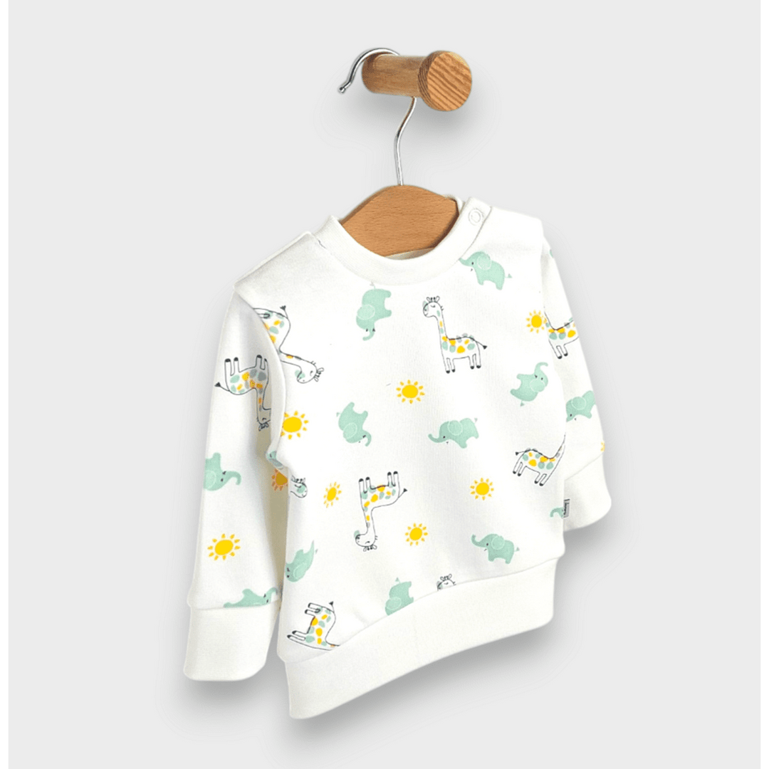 Set pentru bebeluși Rainy din 2 piese, cu girafă și elefant, 62-92 cm, culoare bej