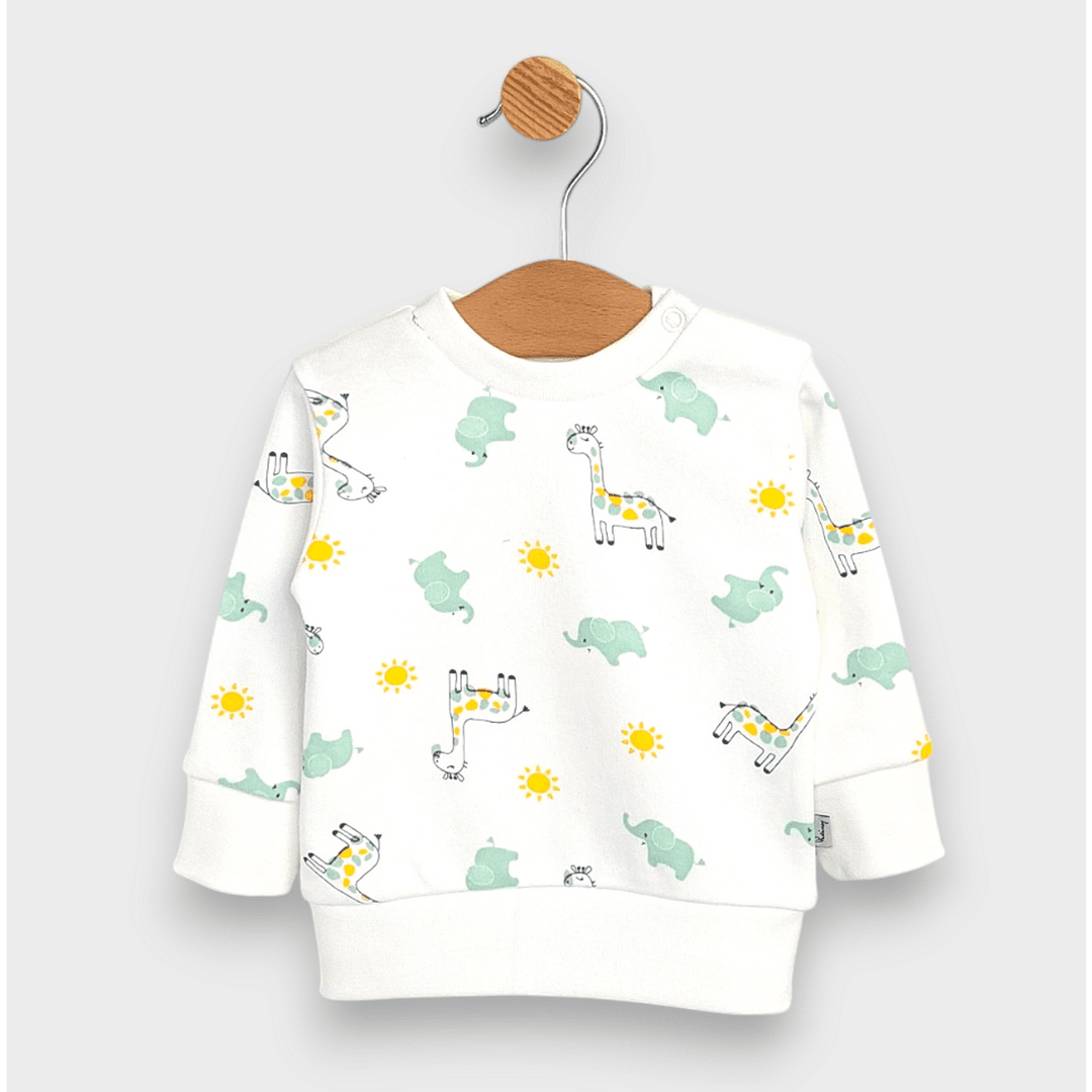 Set pentru bebeluși Rainy din 2 piese, cu girafă și elefant, 62-92 cm, culoare bej