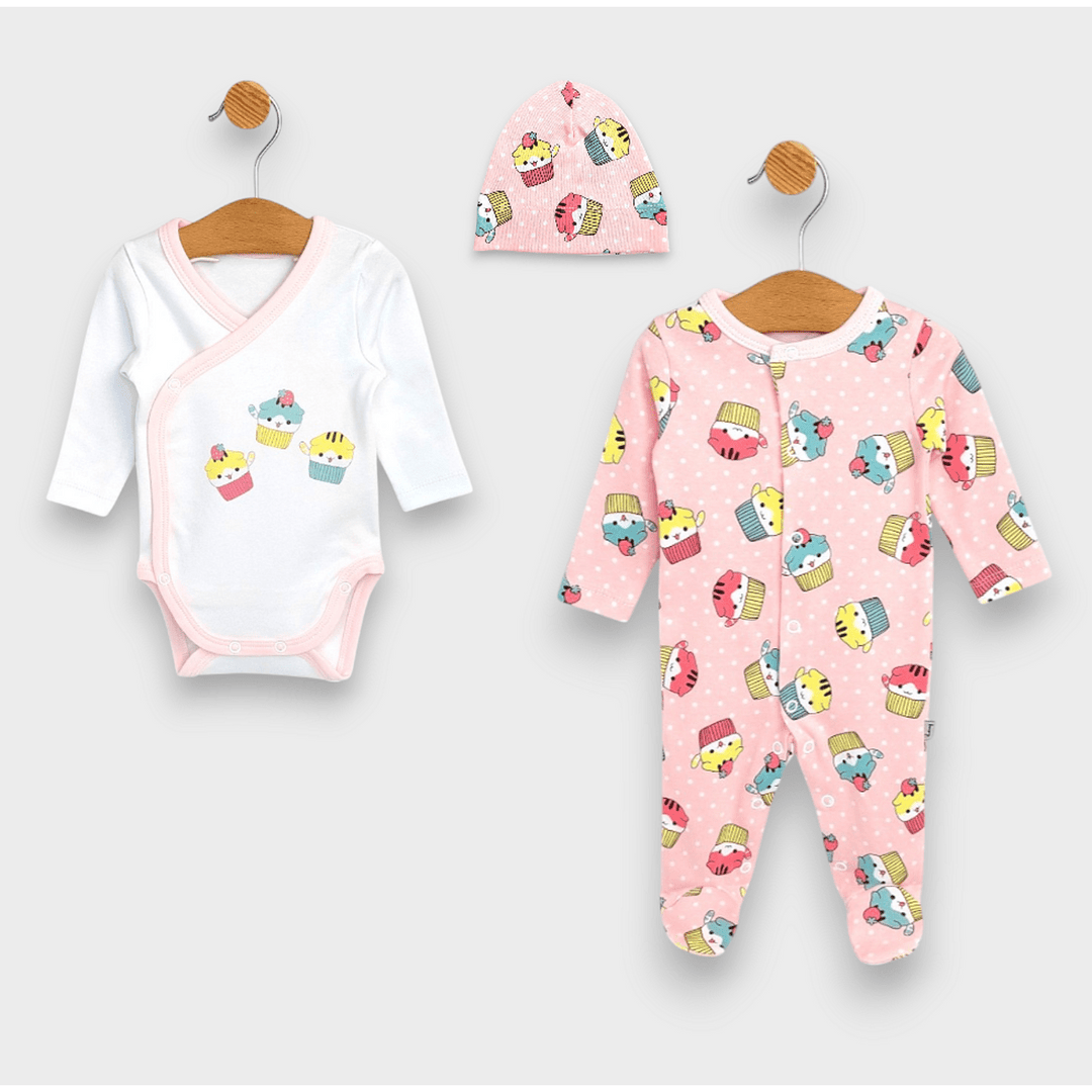 Set pentru bebeluși Rainy din 3 piese „Prăjiturele” 56-68 cm.