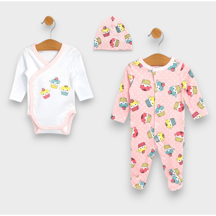 Set pentru bebeluși Rainy din 3 piese „Prăjiturele” 56-68 cm.